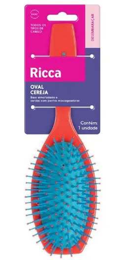 ESCOVA RICCA CEREJA OVAL ALMOFADA