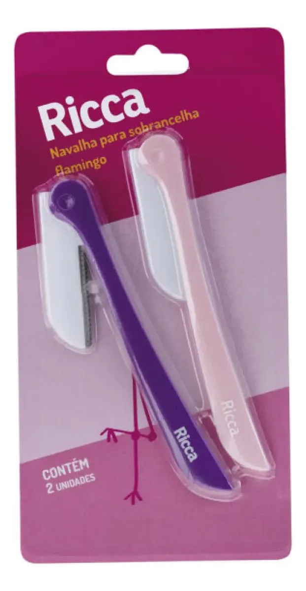 NAVALHA RICCA P/ SOBRANCELHAS FLAMINGO 2UN