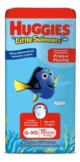 FRALDA HUGGIES AQUATICA G/XG 10UN