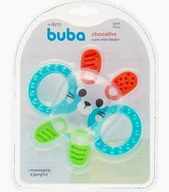 CHOCALHO BUBA C/ MORDEDOR COELHINHO 1UNID