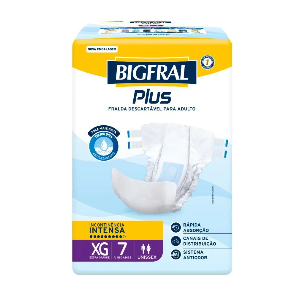 FRALDA BIGFRAL PLUS ADULTO XG 7UN