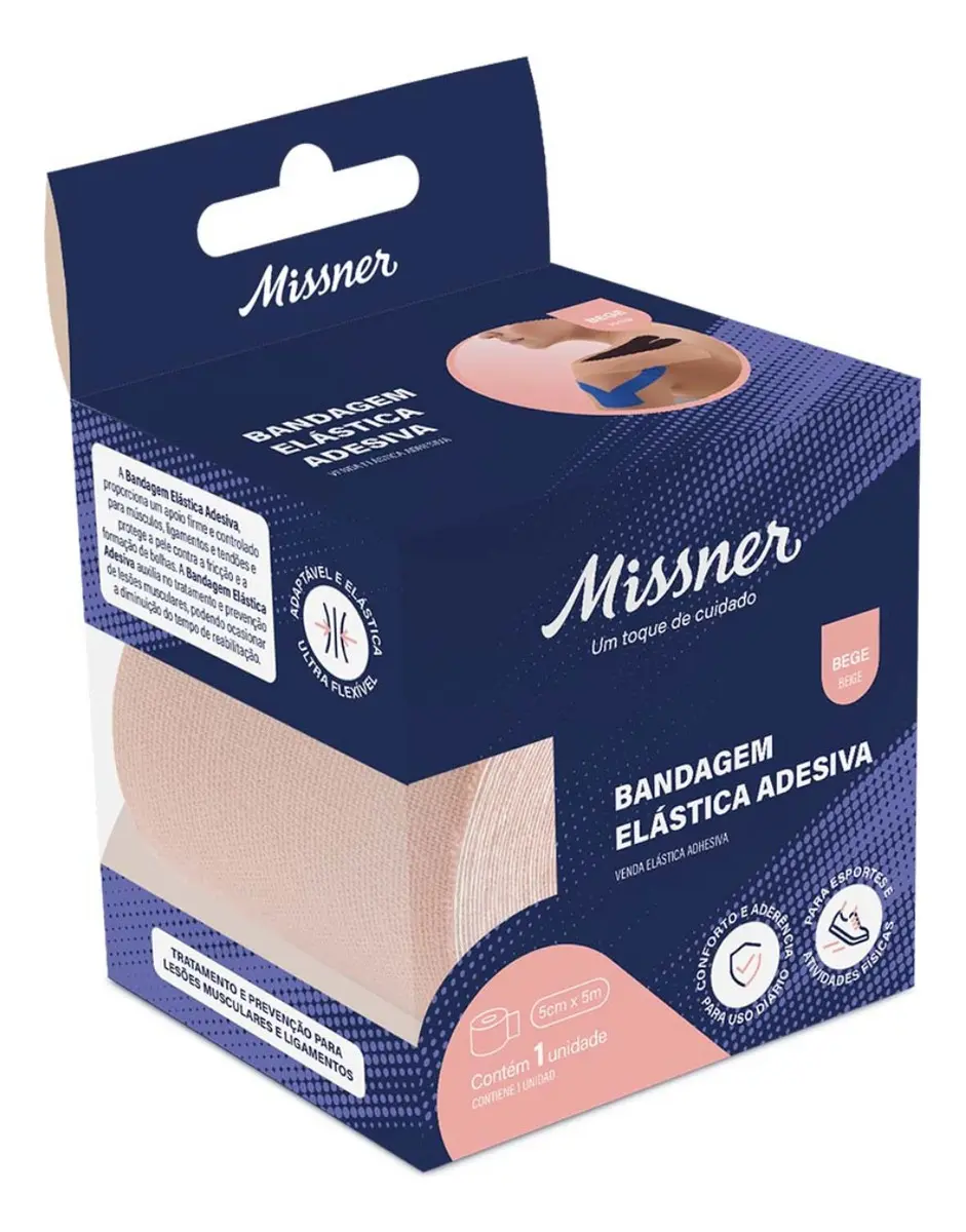BANDAGEM ELASTICA ADESIVA 5CMX5M BEGE