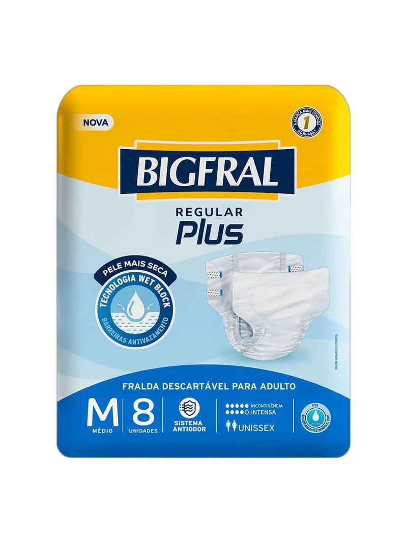 FRALDA BIGFRAL PLUS ADULTO M 8UN