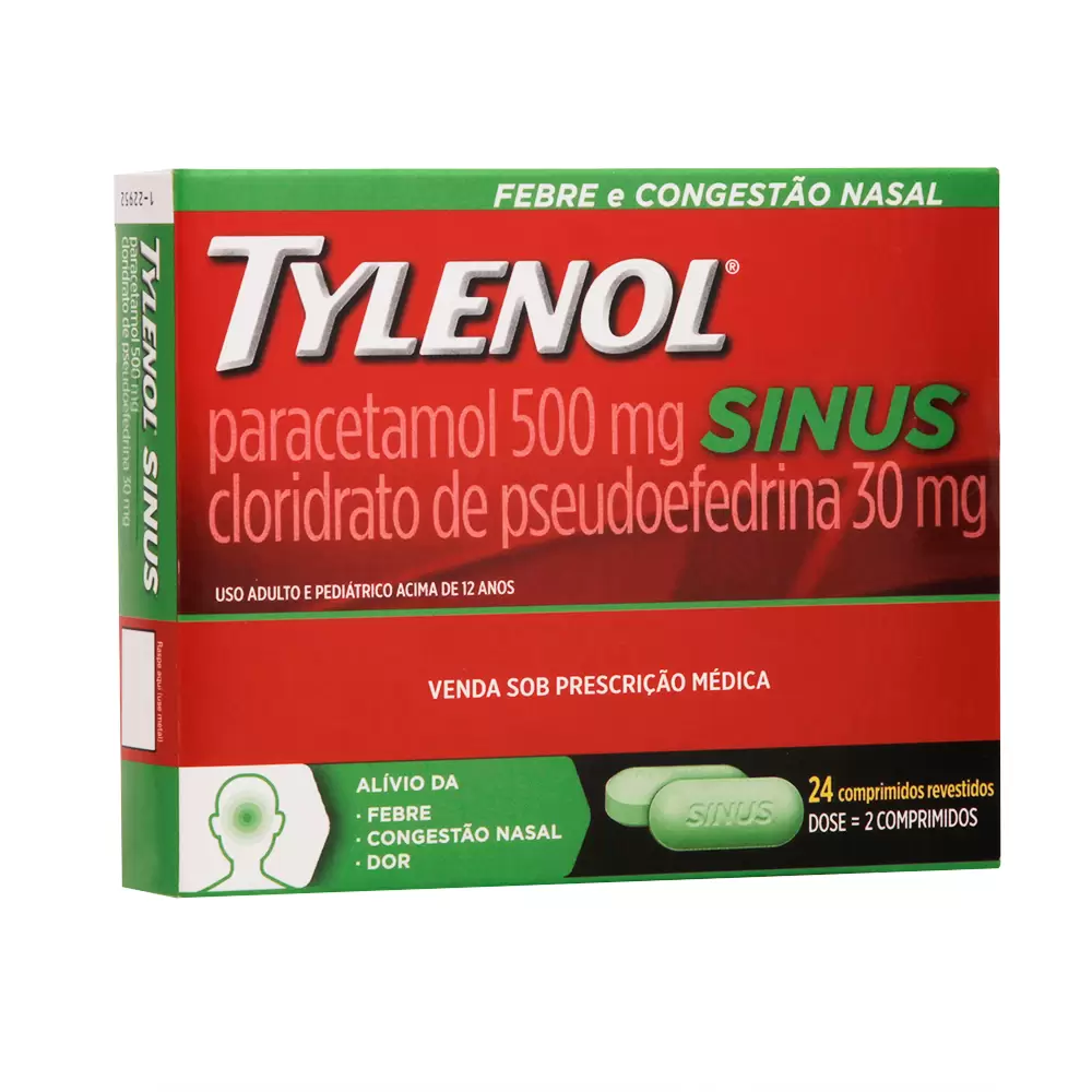 TYLENOL SINUS 500/30MG 24CP