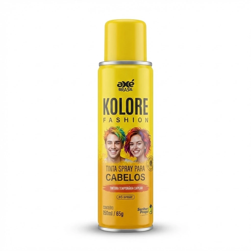 TINTA SPRAY KOLORE FASHION AMARELO 150ML