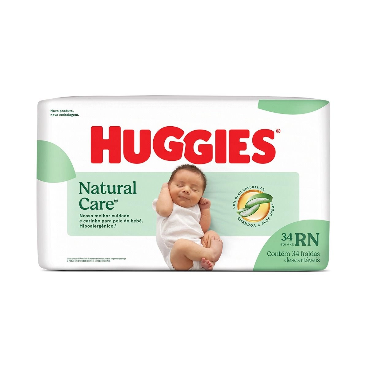 FRALDA HUGGIES NATCARE RN 34UN
