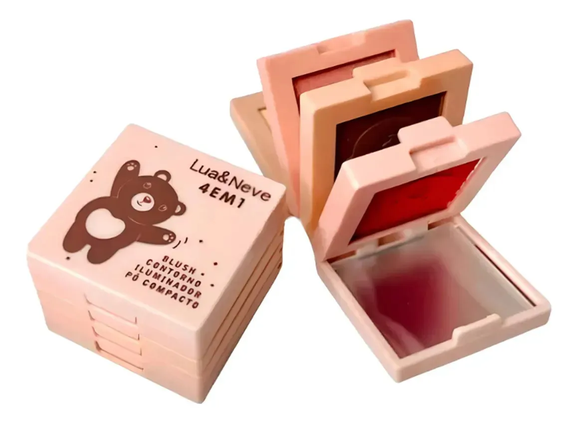 BLUSH + CONTORNO + ILUMINADOR + PO LUA E NEVE