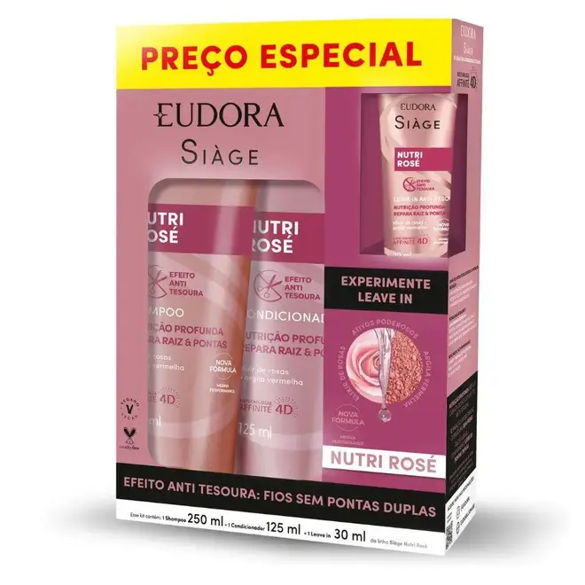 KIT SIAGE NUTRI ROSE SH + COND + LEAVE IN
