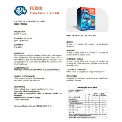 VITATOON FERRO + AC.FOLICO + B12 30 GOMAS - foto 3