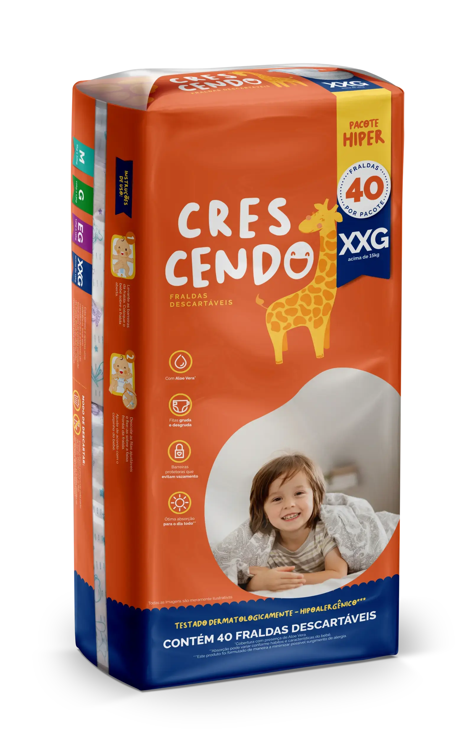 FRALDA CRESCENDO HIPER XXG 40U