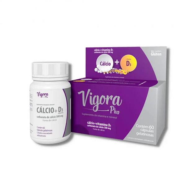 VIGORA PLUS CALCIO + VIT D3 60 CAP MOLES