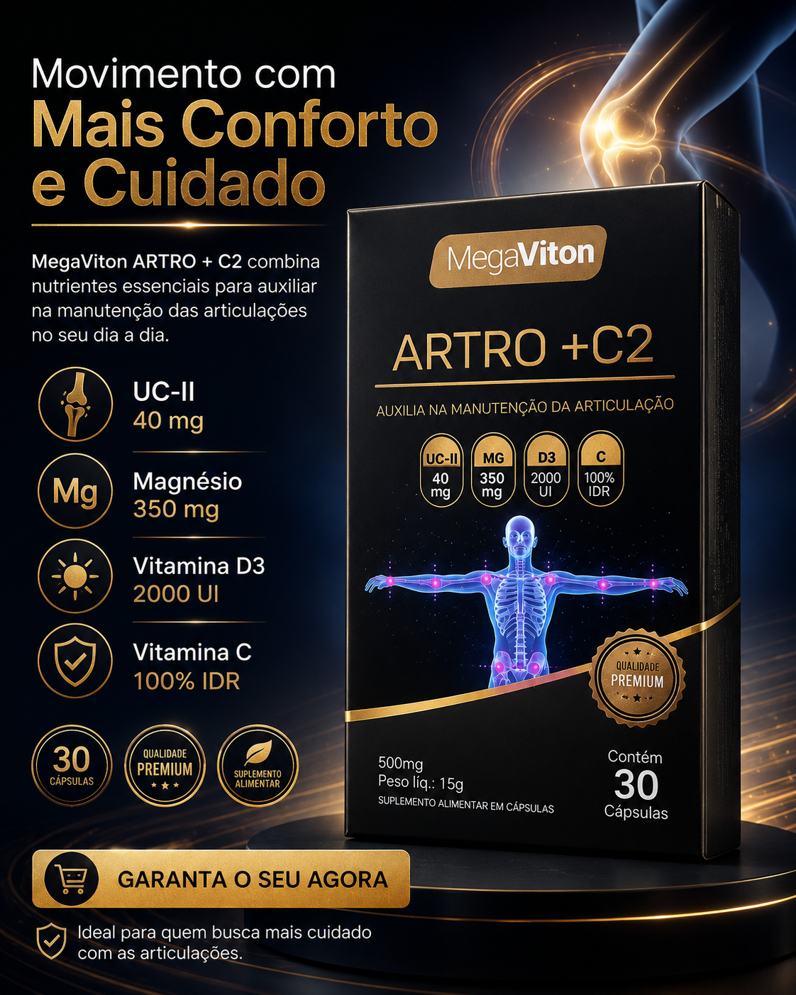 MEGAVITON ARTRO + C2 500MG 30CAPS