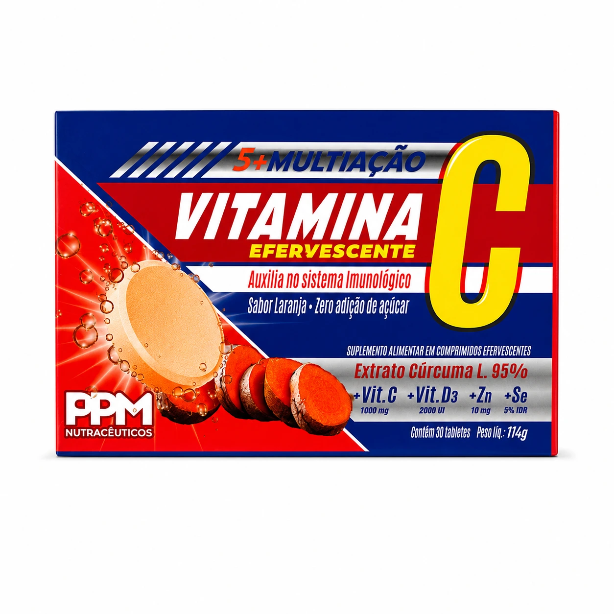 VITAMINA C + D3 + ZN + SE + CURCUMA 30CAPS EFERV