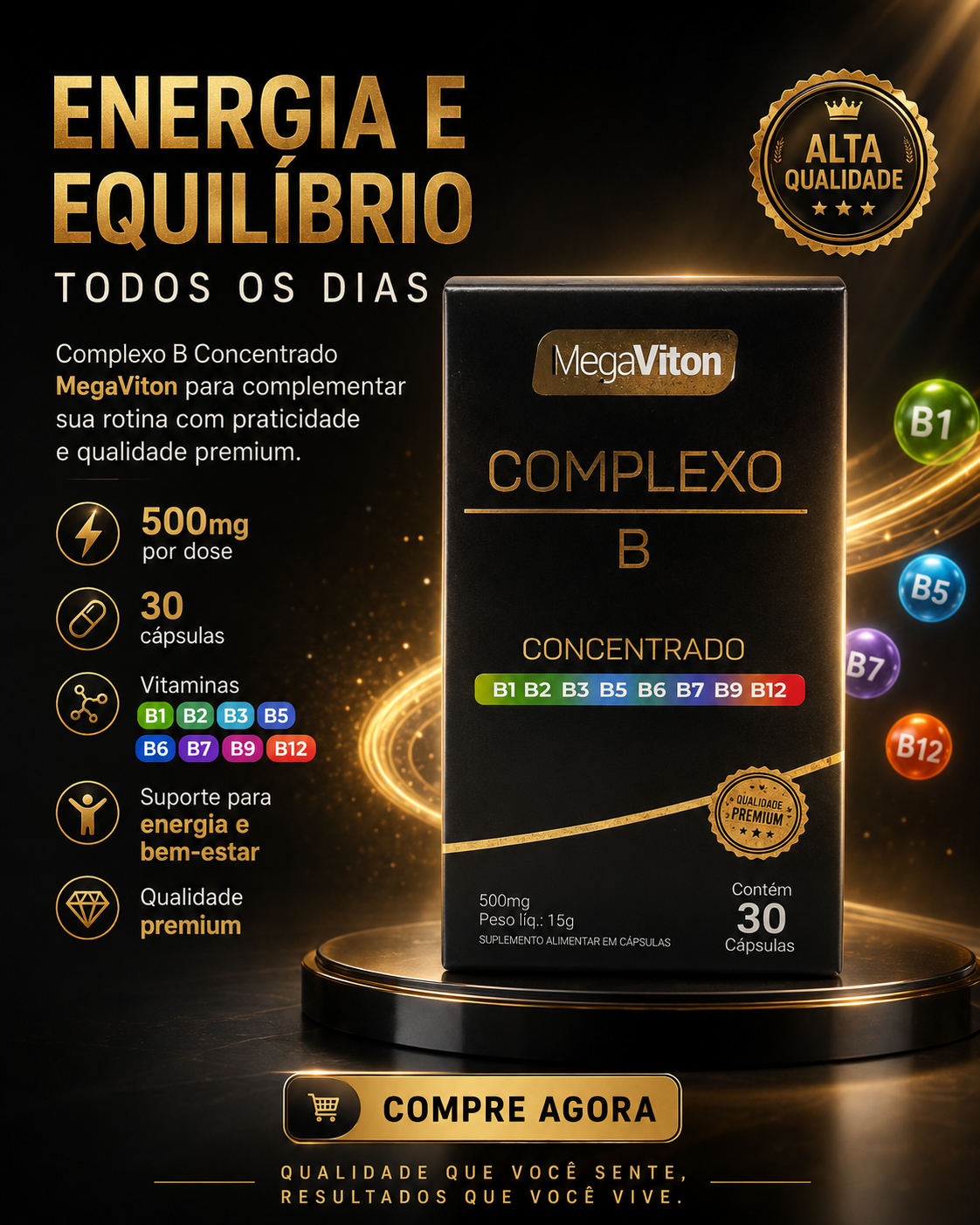 MEGAVITON COMPLEXO B CONC 500MG 30CAP