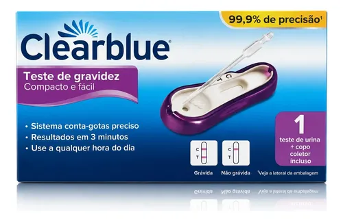 TESTE GRAVIDEZ CLEARBLUE COMPACTO CONTA GOTAS