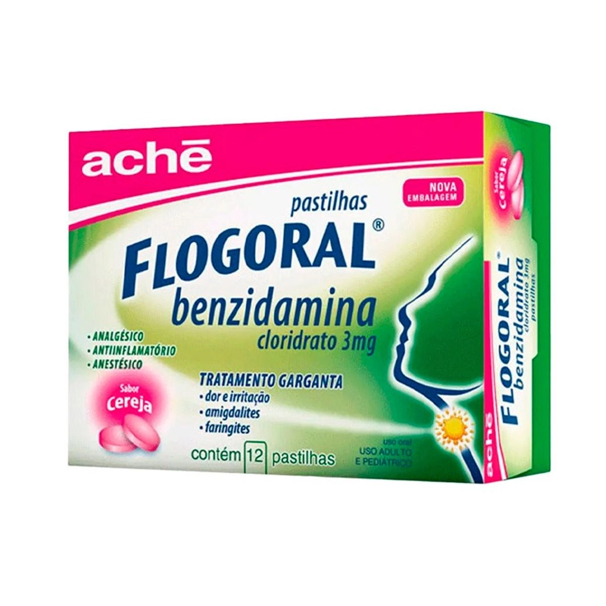 FLOGORAL 3 MG C/ 12 PST CEREJA