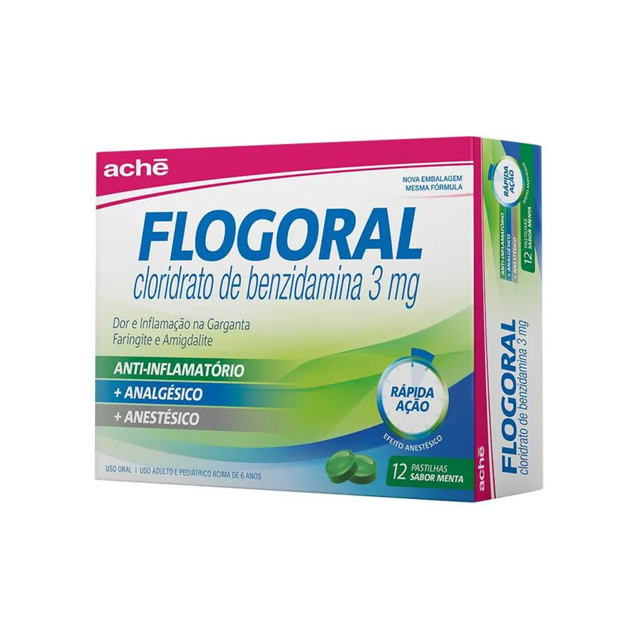 FLOGORAL 3 MG C/ 12 PST MENTA