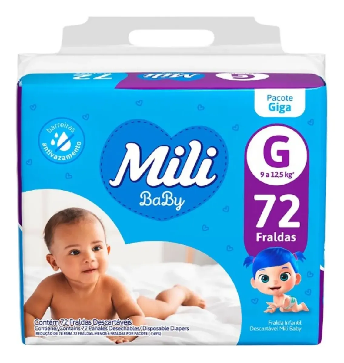 FRALDA MILI BABY G 72UN