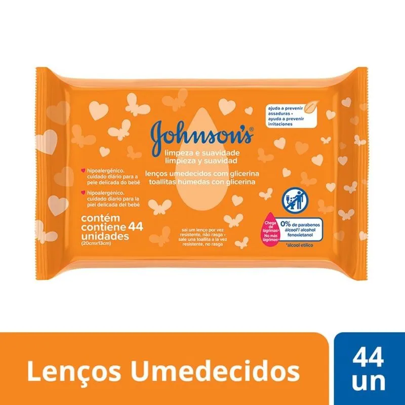 TOALHA UMEDECIDA JOHNSONS C/44