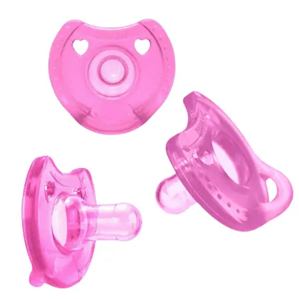 CHUPETA KUKA SILICONE REDONDO TAM.2 ROSA