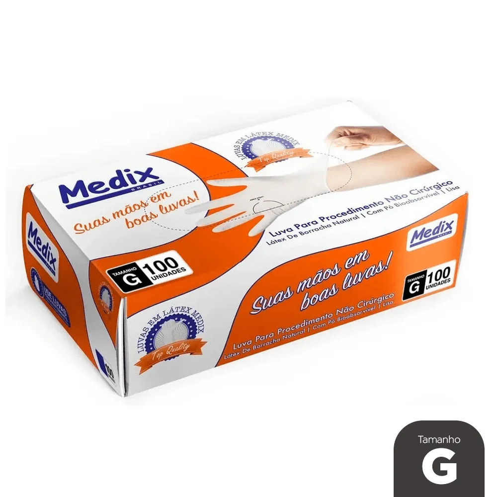 LUVAS LATEX S/ PO G 100UN
