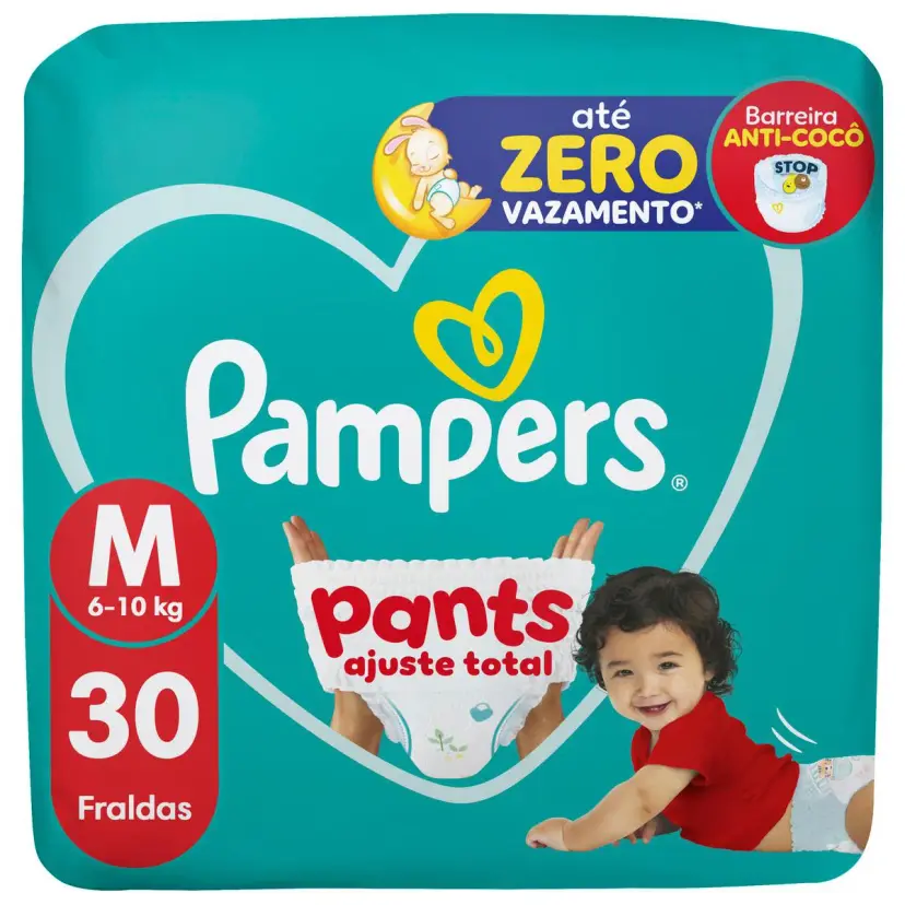 FRALDA PAMPERS PANTS M 30UN