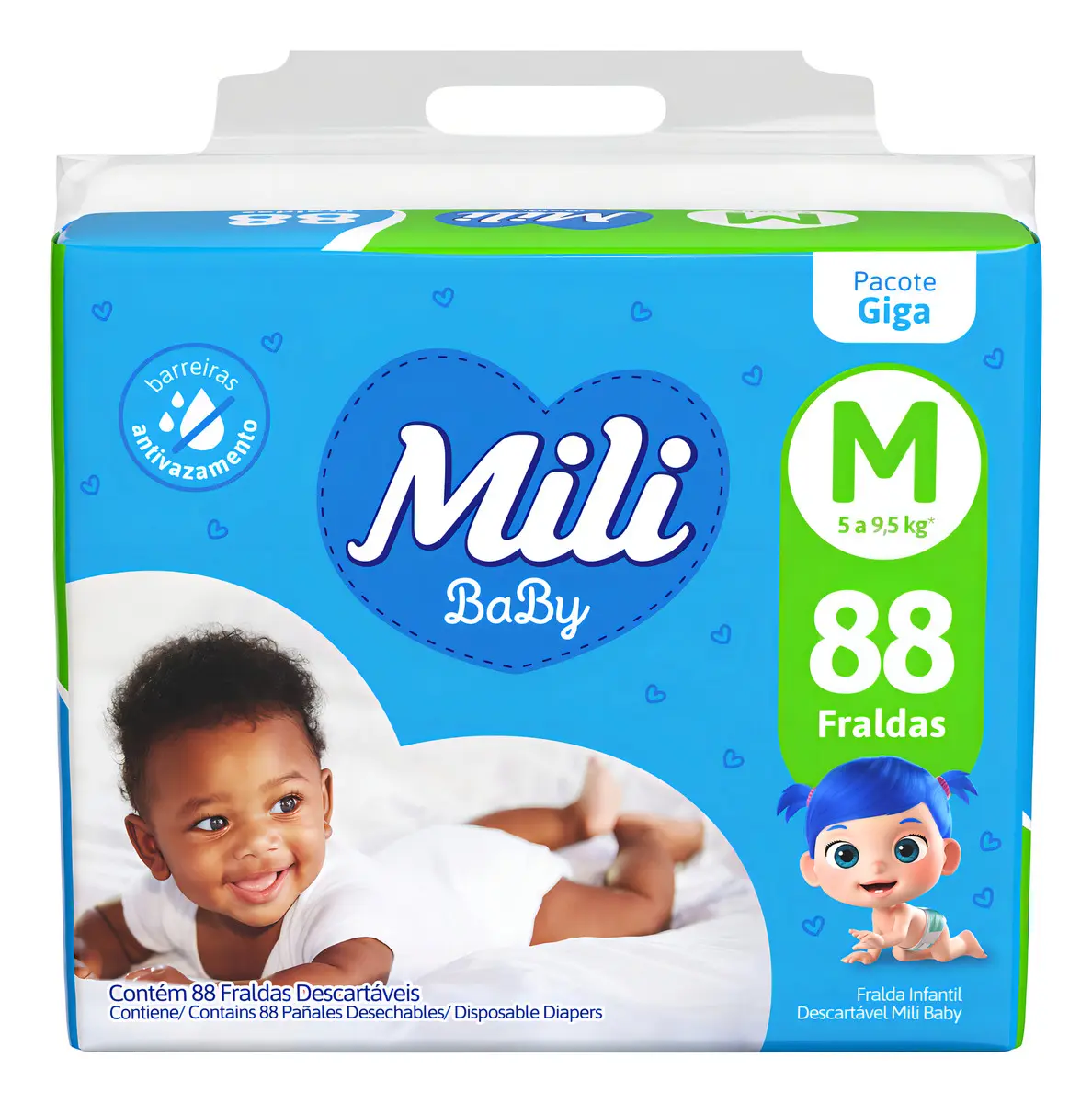 FRALDA MILI BABY M 88UN