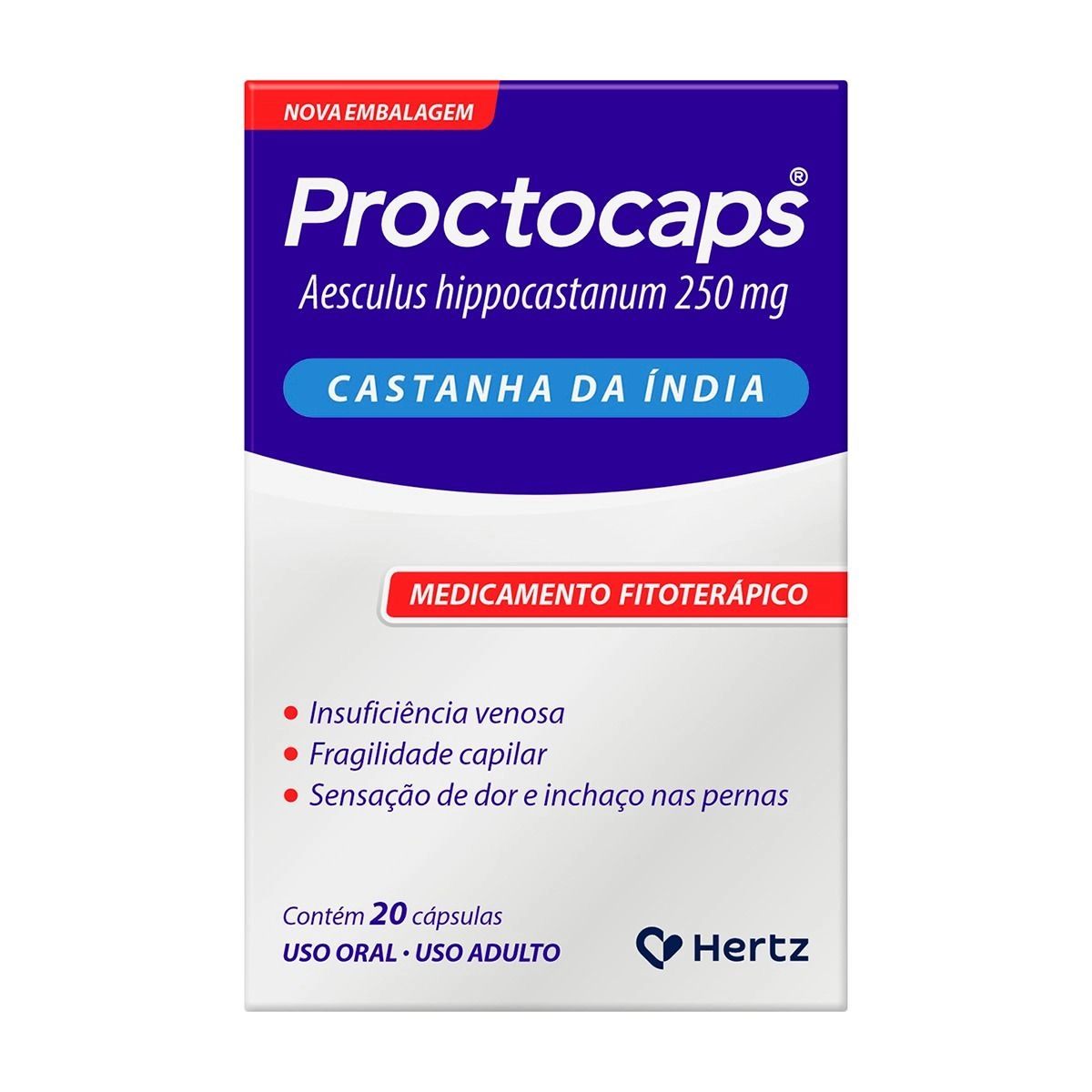PROCTOCAPS 250MG 20CAPS
