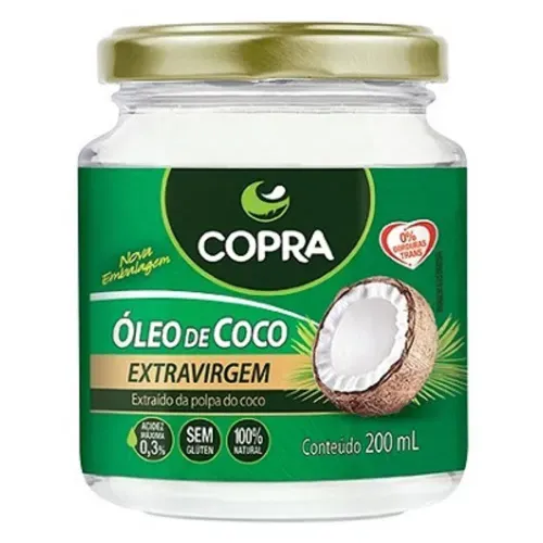 OLEO DE COCO COPRA EXTRAVIRGEM 200ML POTE