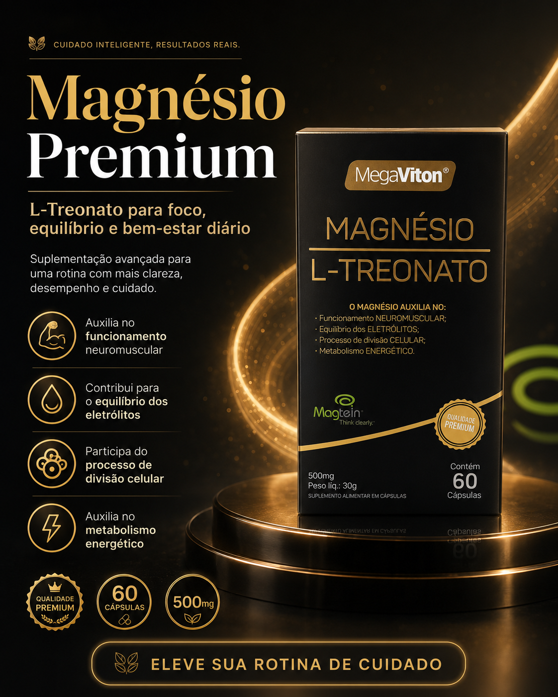 MEGAVITON MAGNESIO L-TREONATO 500MG 60CPS