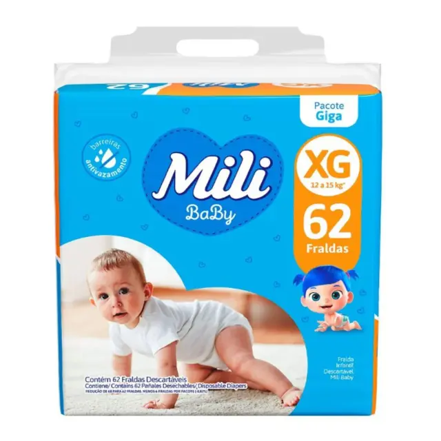 FRALDA MILI BABY XG 62UN